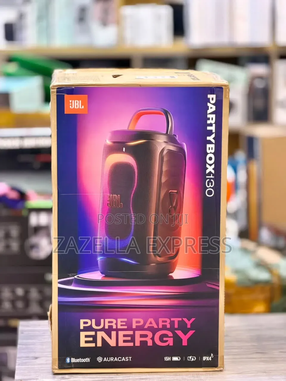 JBL PartyBox 130 Black Portable Party Speaker With 200W JBL Pro Sound