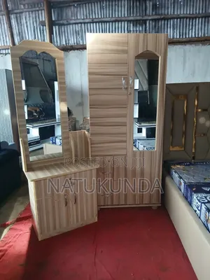 Cream Dressing Mirror and Wardrobe