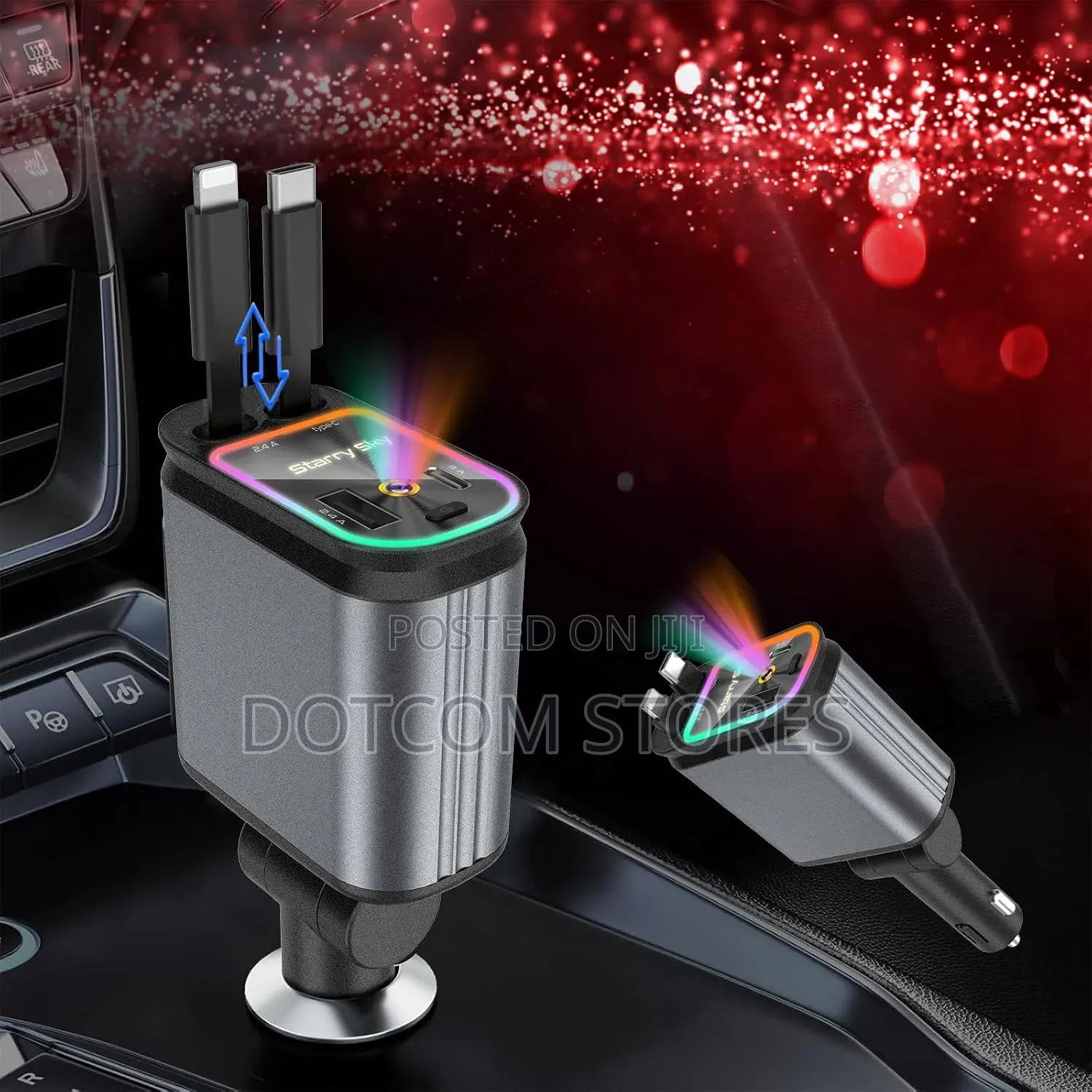 Starry Sky 4-in-1 Retractable Car Charger