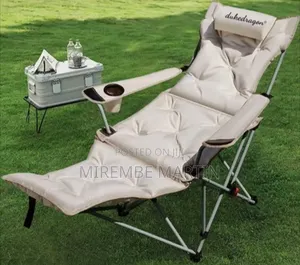 Quilted Folding Camping Reclining Chair Complete