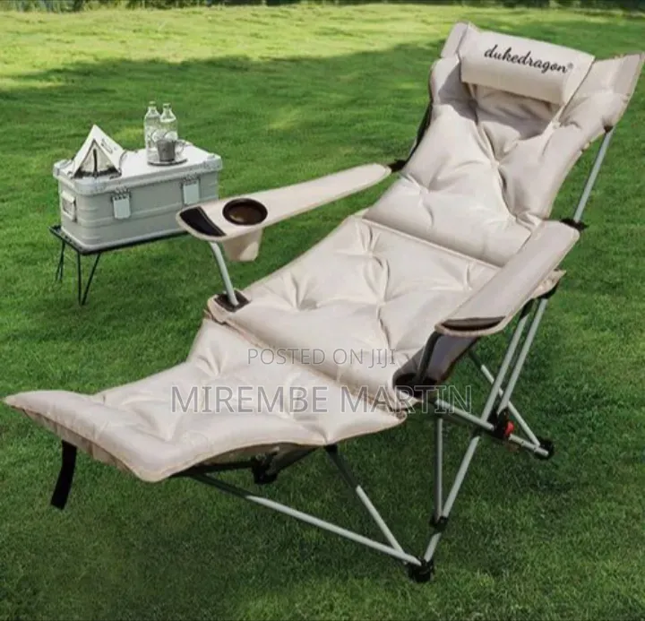 Quilted Folding Camping Reclining Chair Complete