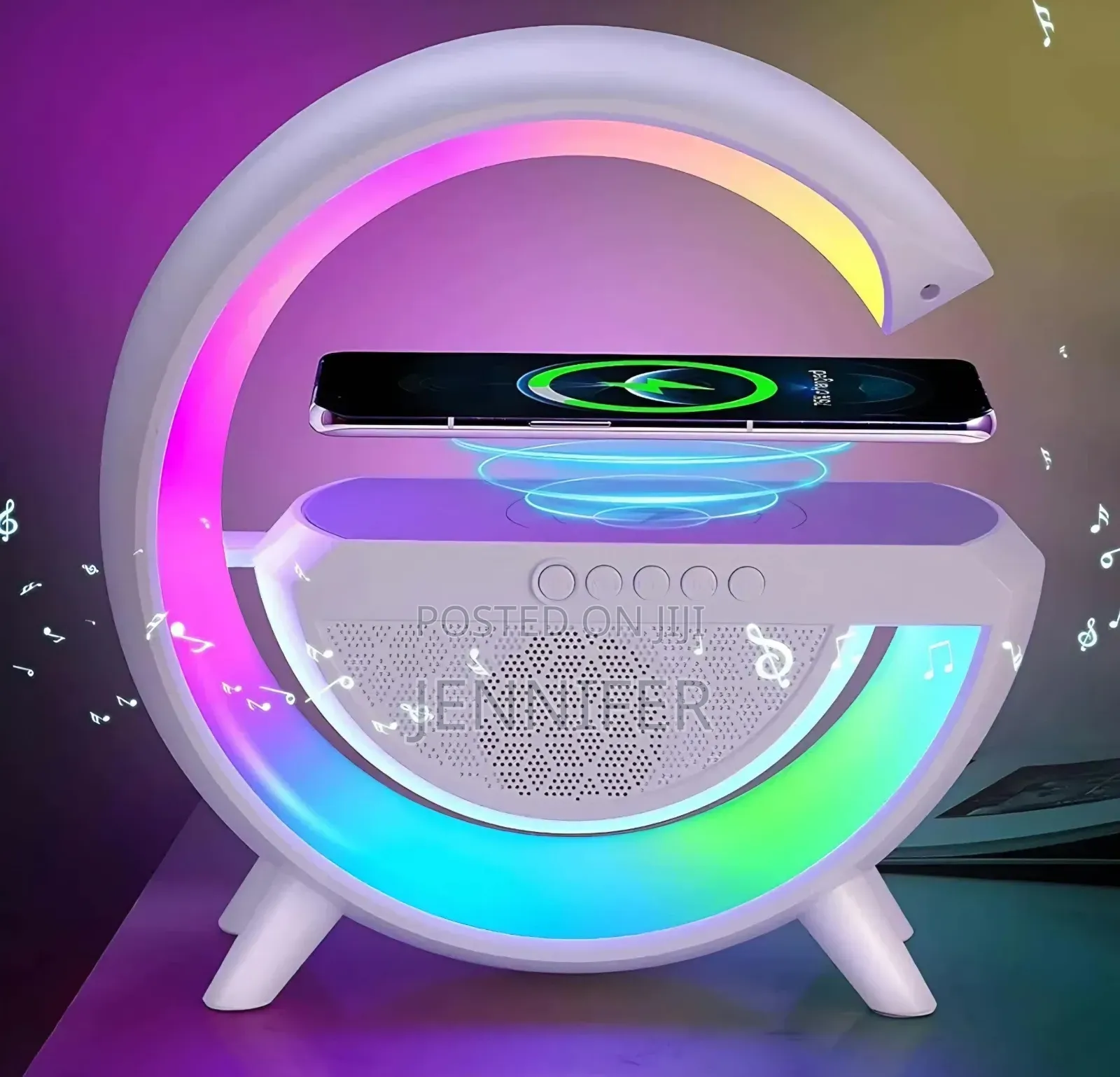 3-in-1 Wireless Charger With Bluetooth Speaker and Lamp
