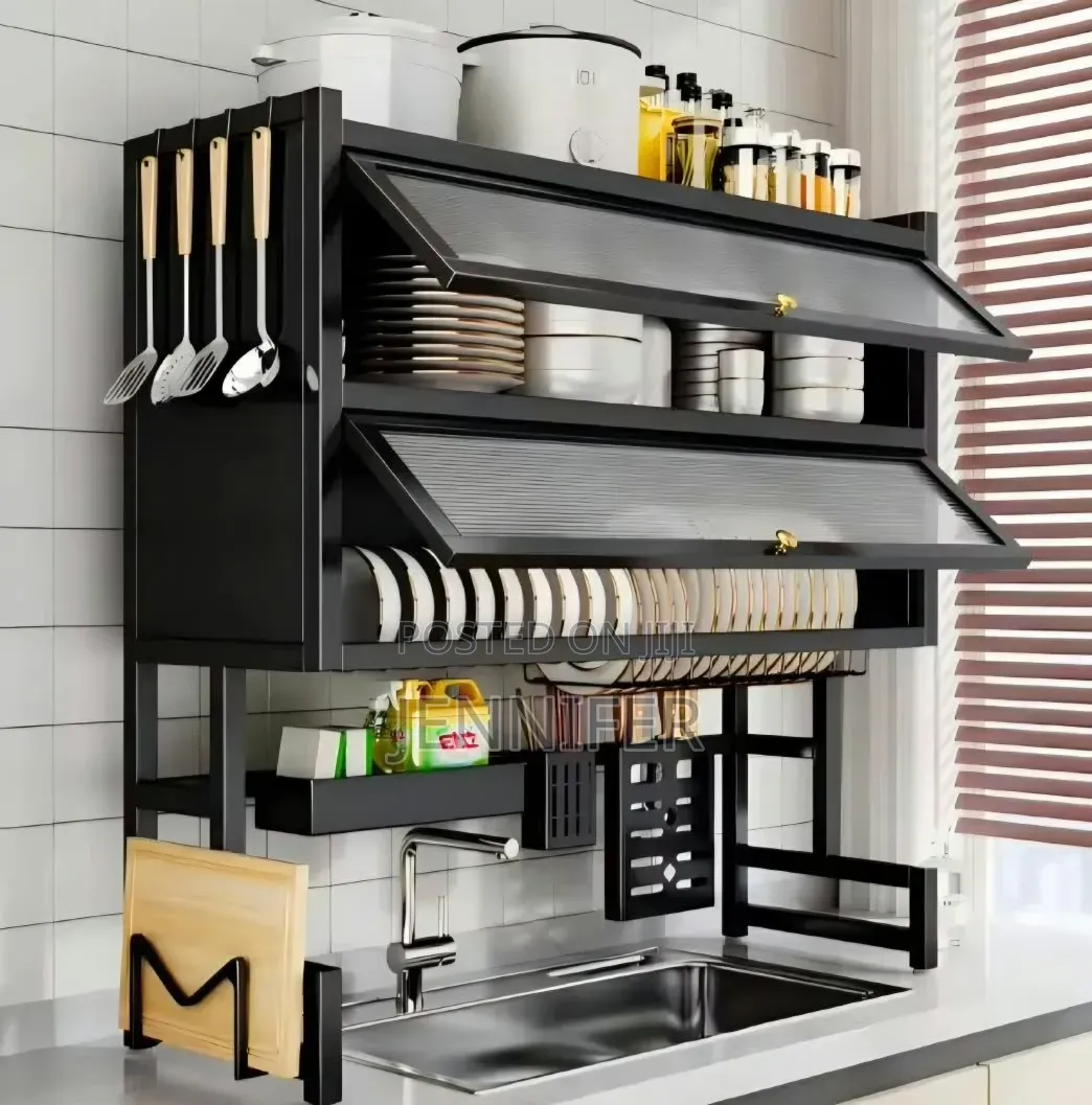 6-in-1 Over Sink Dish Rack With Cabinet