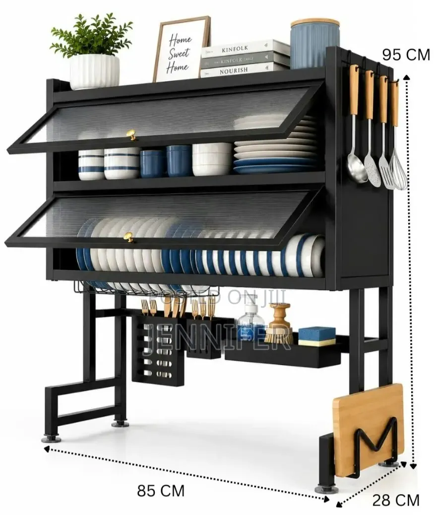 6-in-1 Over Sink Dish Rack With Cabinet