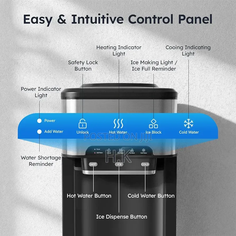 3-in-1 Countertop Water Dispenser With Ice Maker