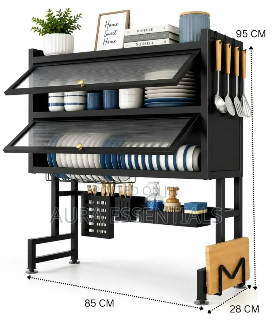 6-in-1 Over Sink Dish Rack With Cabinet