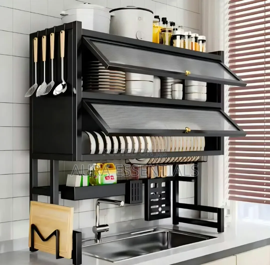 6-in-1 Over Sink Dish Rack With Cabinet