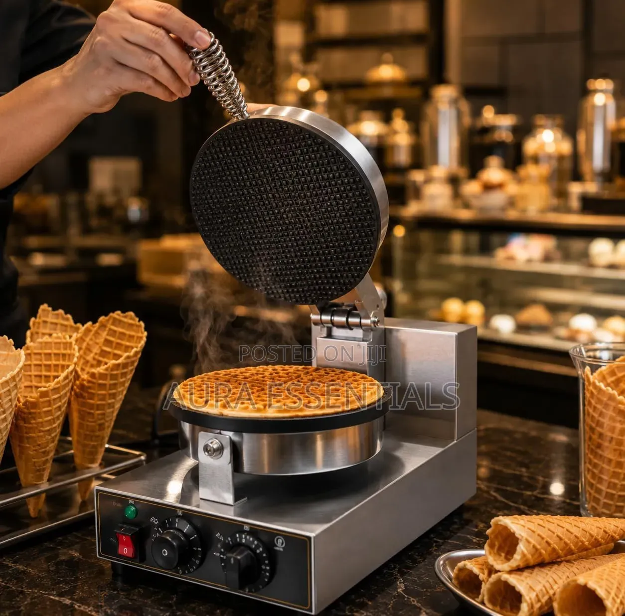 Commercial Electric Waffle Cone Baker Machine