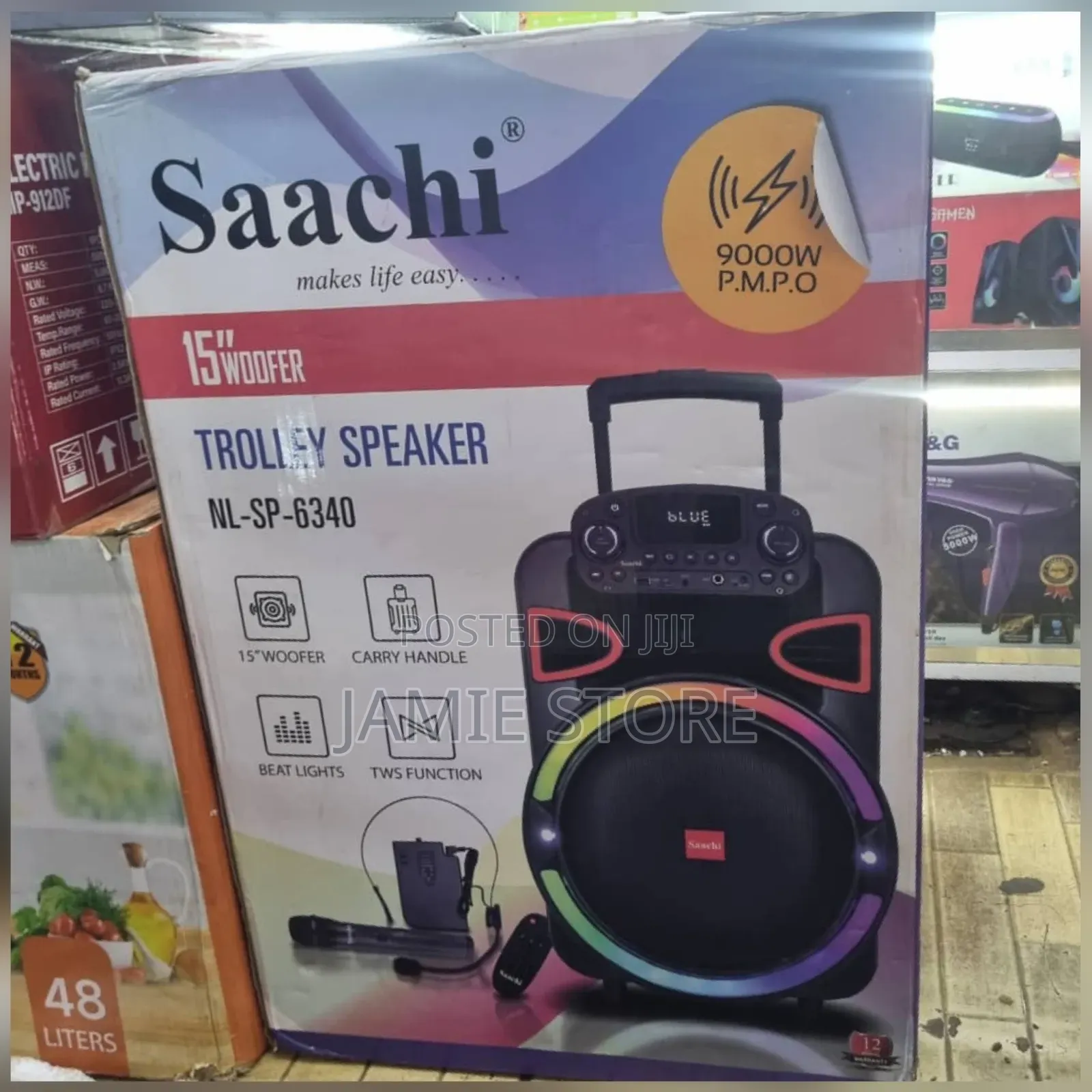 Saachi Trolley Speaker 900w/ Superbass Trolley Speaker