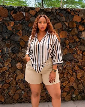 Casual Striped Ladies Short 2pc