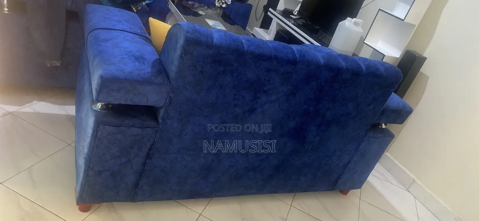 Clean 2-Seater Royal Blue Sofa+2pillows Kayanga Kiteezi