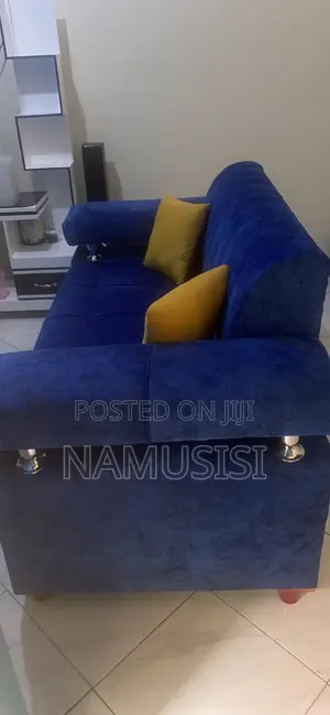 Clean 2-Seater Royal Blue Sofa+2pillows Kayanga Kiteezi