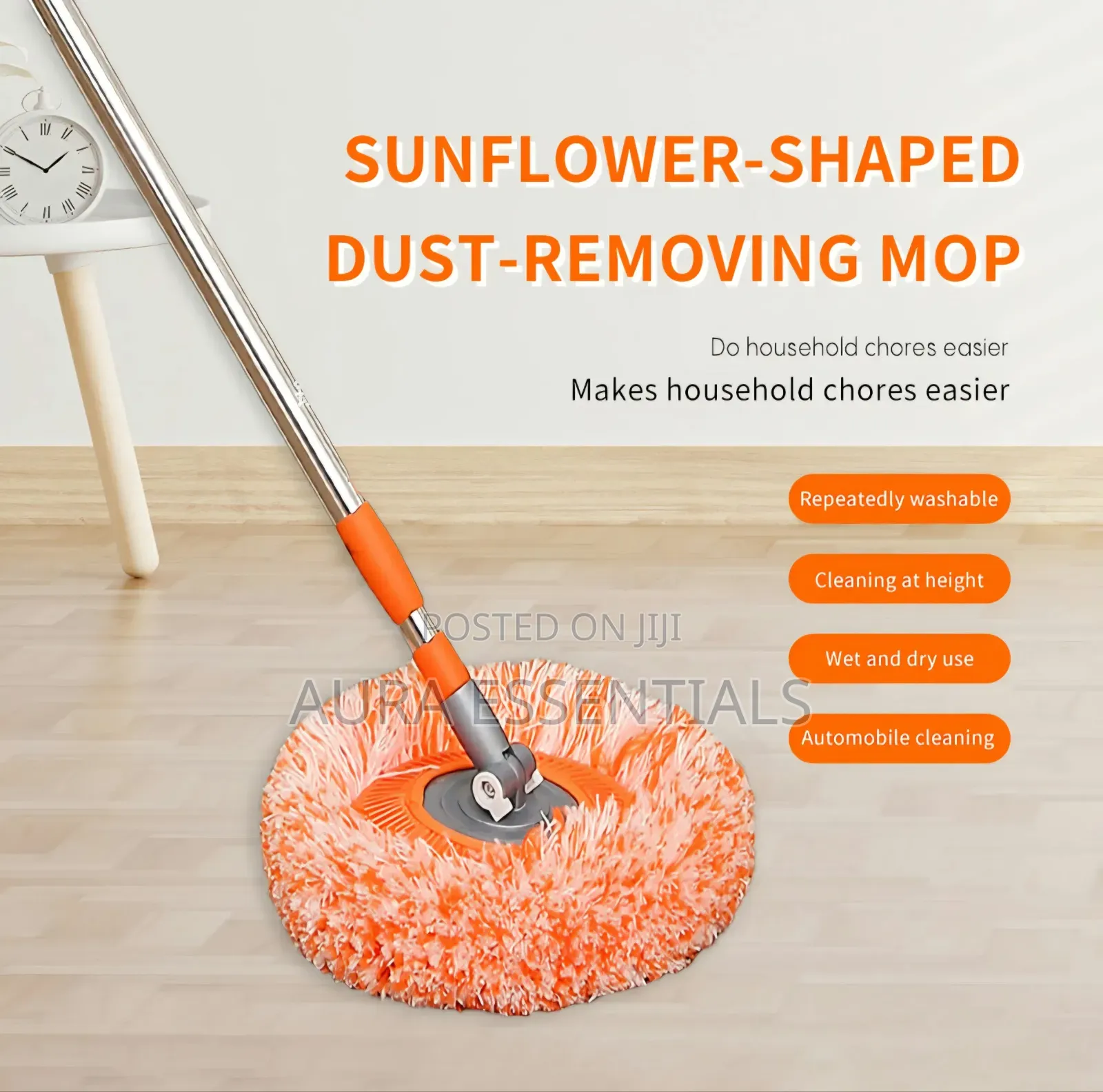 Rotatable Cleaning Mop With Adjustable Long Handle