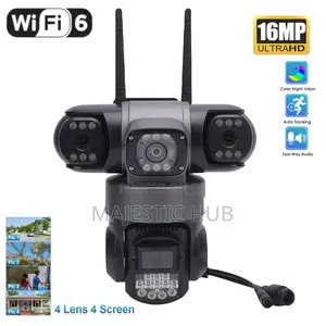 V380 Pro 16MP WiFi 6 Camera – 4-Lens Color Night Vision CCTV