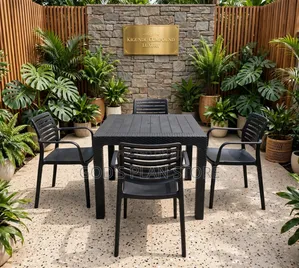 Extort Black Plastic Table and Chairs Plastic Table and Chairs