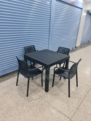 Extort Black Plastic Table and Chairs Plastic Table and Chairs