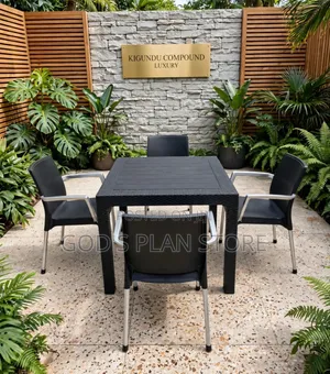 All Black Patio Plastic Table and Chairs Plastic Table and Chairs