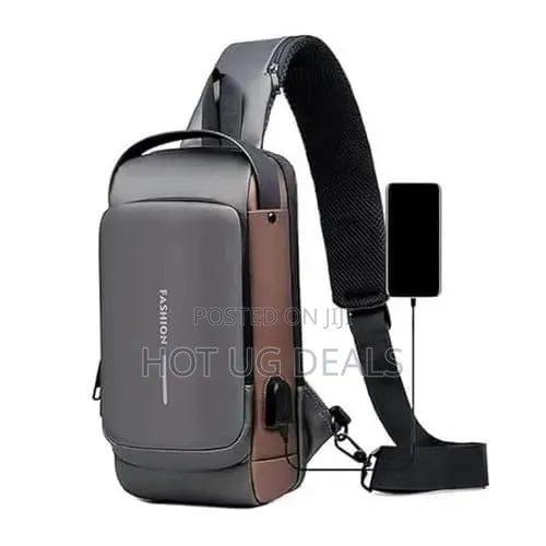 Crossbody Travel Chest Pack With USB Charger Combination Lock