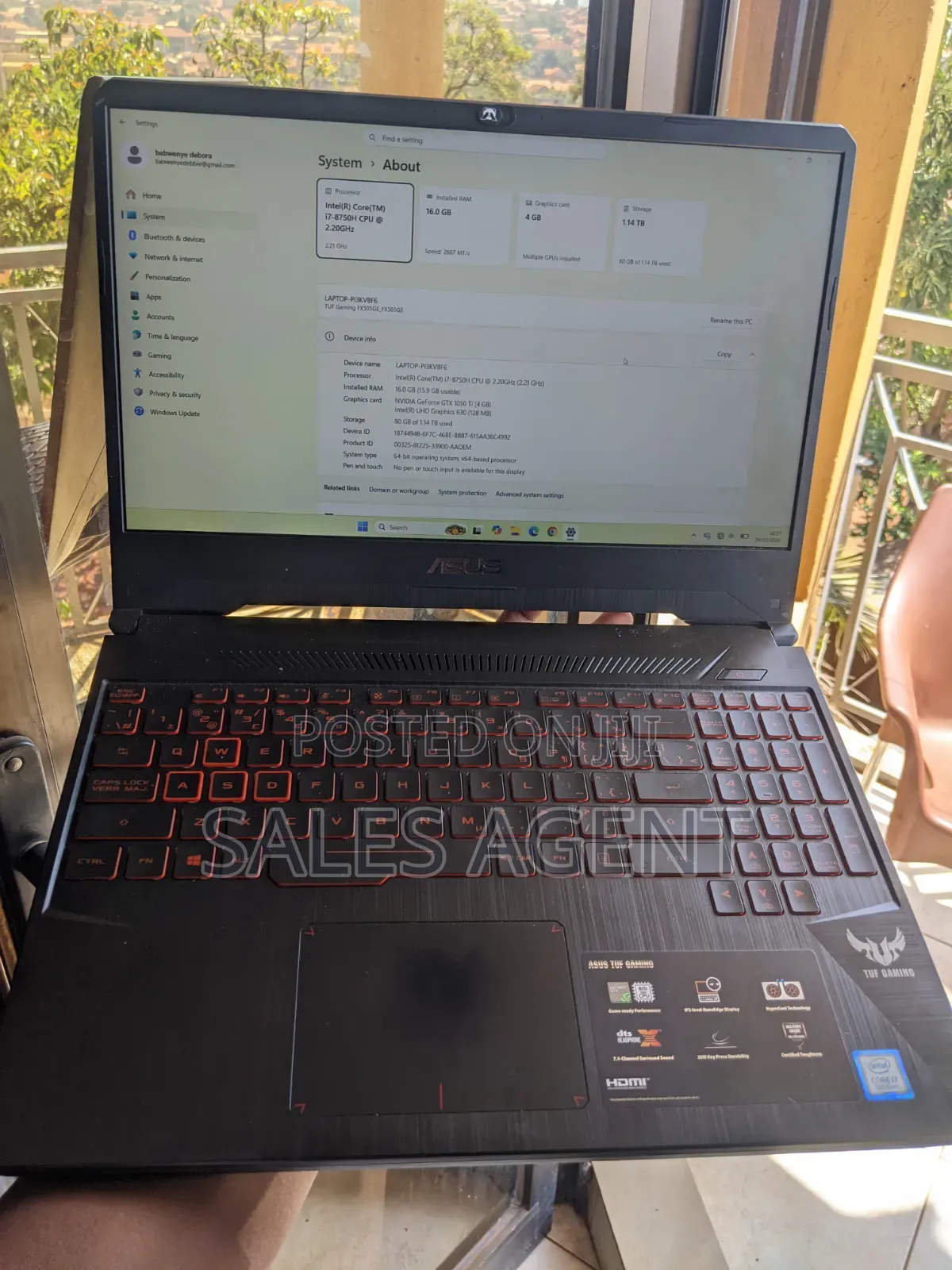 Laptop Asus TUF Gaming A15 16GB Intel Core i7 HDD+SSD 1.5T