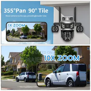 V380 Pro 4-Lens PTZ WiFi Camera – 10X Zoom Color Night Vision