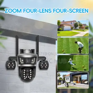 V380 Pro 4-Lens PTZ WiFi Camera – 10X Zoom Color Night Vision