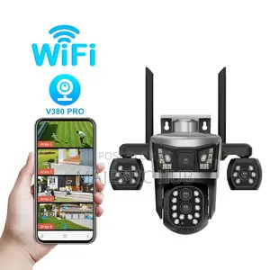 V380 Pro 4-Lens PTZ WiFi Camera – 10X Zoom Color Night Vision