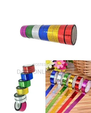 12 PCS Colourful Decorative Glitter Adhesive Tape Rolls Gift Wrapping