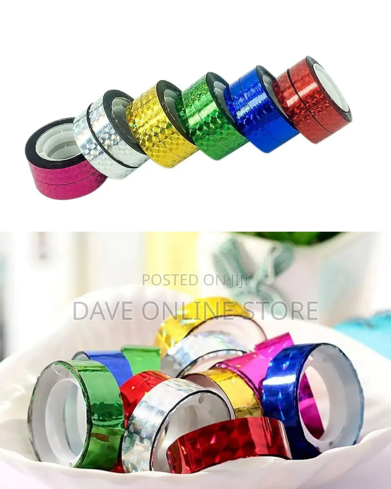 12 PCS Colourful Decorative Glitter Adhesive Tape Rolls Gift Wrapping