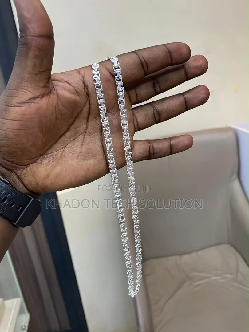 High-Polished Silver Curb Link Chain Necklace