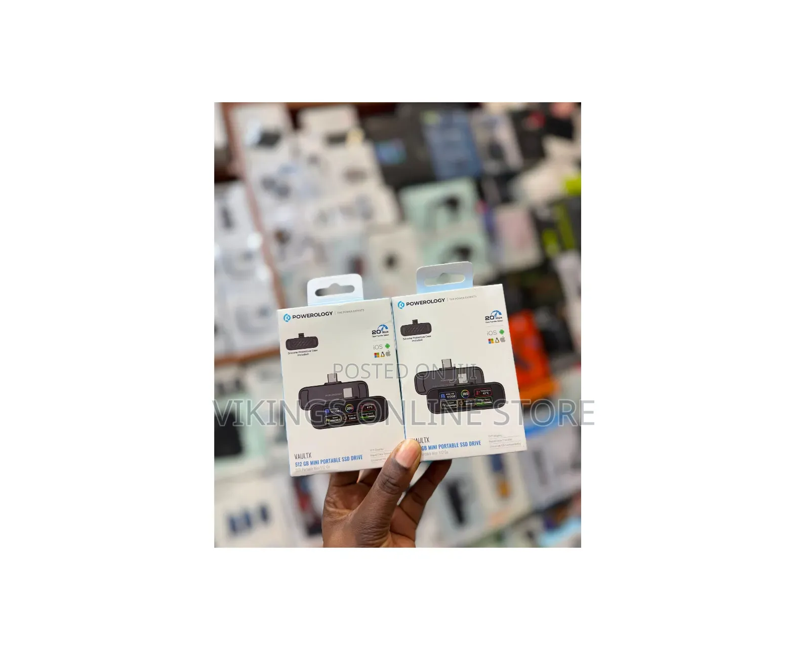 Powerology VaultX 512GB Mini Portable SSD Drive