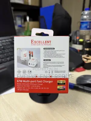 Excellent 67W Multi-Port Fast Charger - 2 Type-C + 1 USB Port (CH-9)