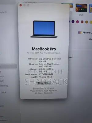 Laptop Apple MacBook Pro 2017 8GB Intel Core i5 SSD 256GB
