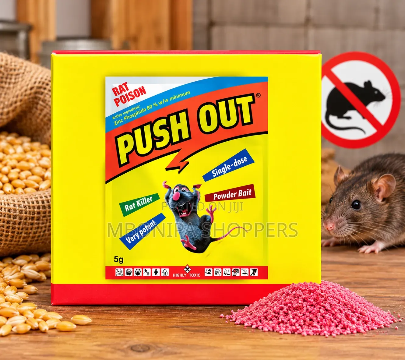 Push Out Rat Killer/ Rat -5g X 100 PIECES and They Don't Smell