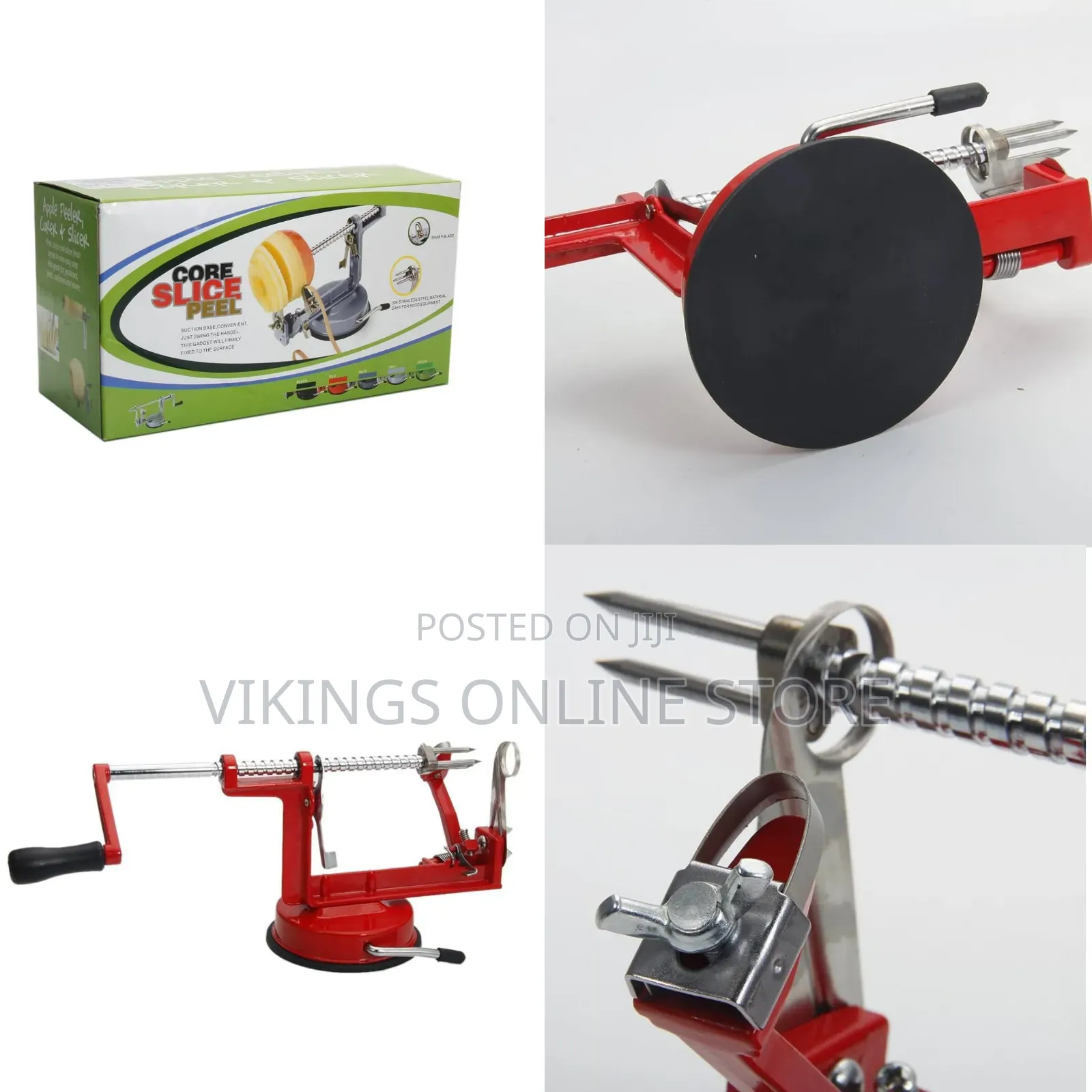 3-in-1 Hand-Crank Fruit and Vegetable Peeler, Corer, and Slicer