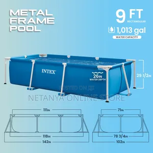 Large Rectangular 3m Metal Frame Swimming Pool