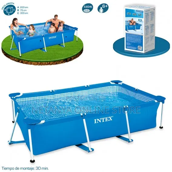 Large Rectangular 3m Metal Frame Swimming Pool