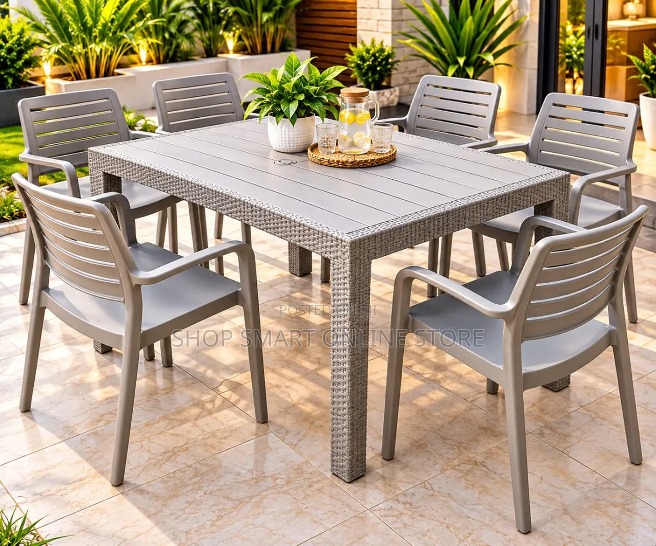 6 Seater Dining Plastic Table and Chairs Plastic Table and Chairs