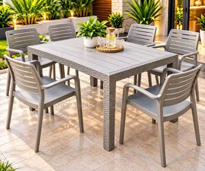 6 Seater Dining Plastic Table and Chairs Plastic Table and Chairs