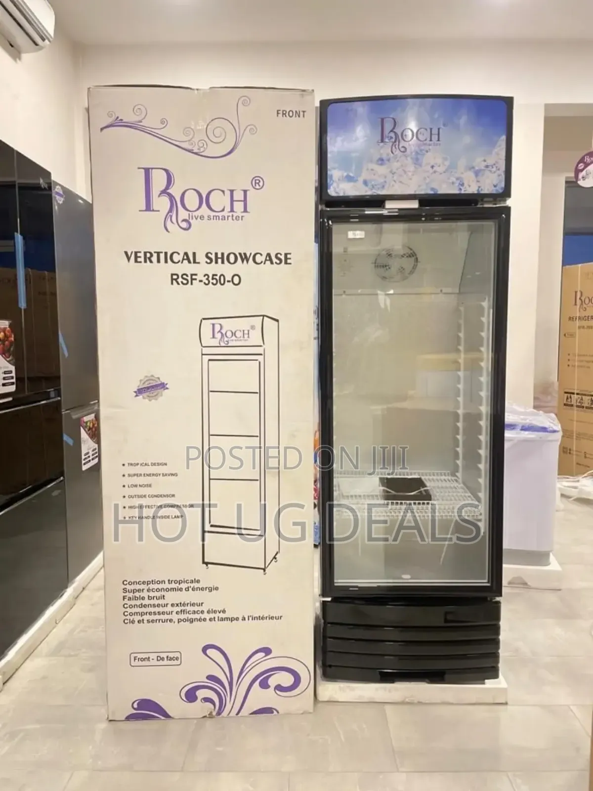 Roch 350L Beverage Cooler Chiller Showcase Freezer/Refrigerator- Black