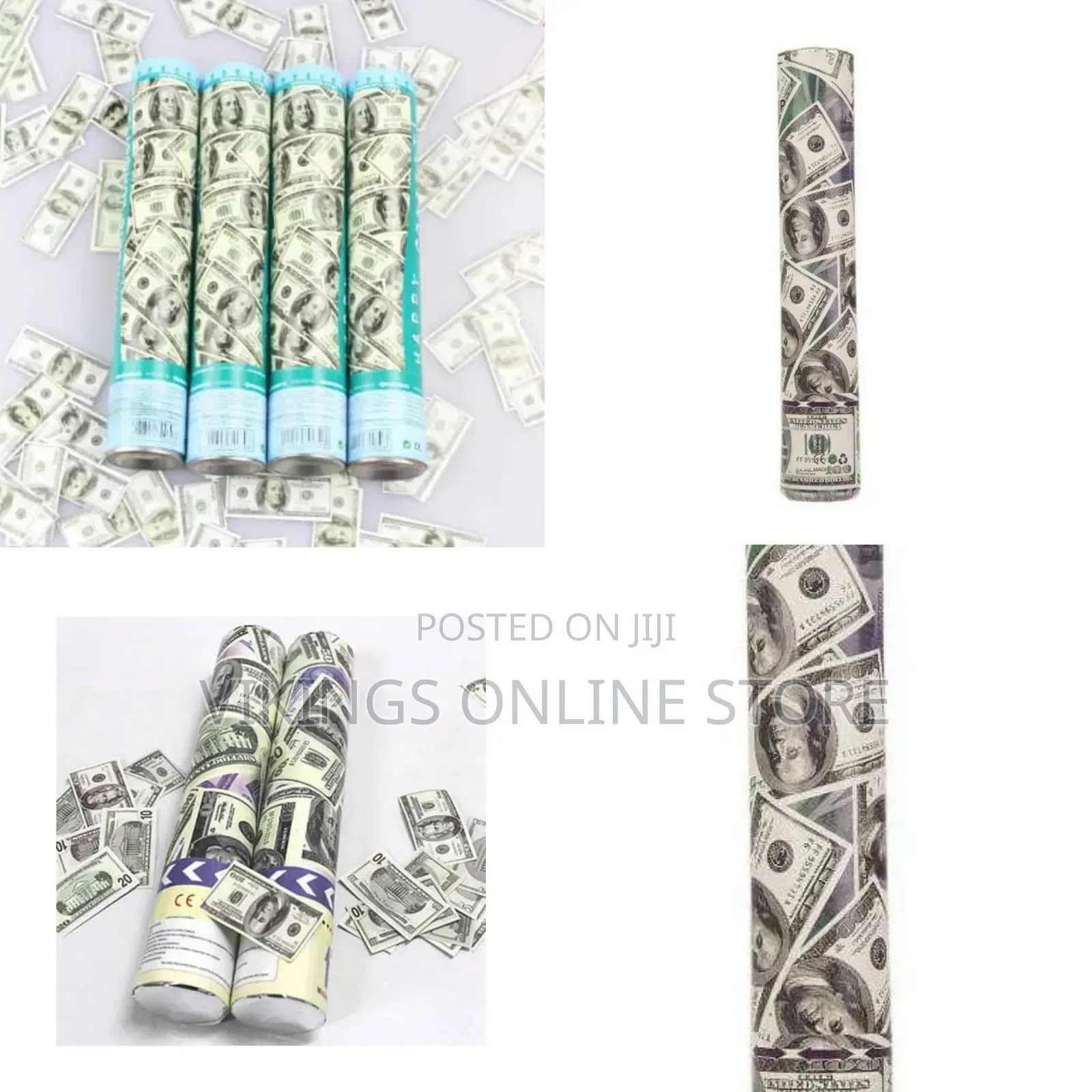 Fake Dollars Party Poppers for Birthday Parties and Celebrations