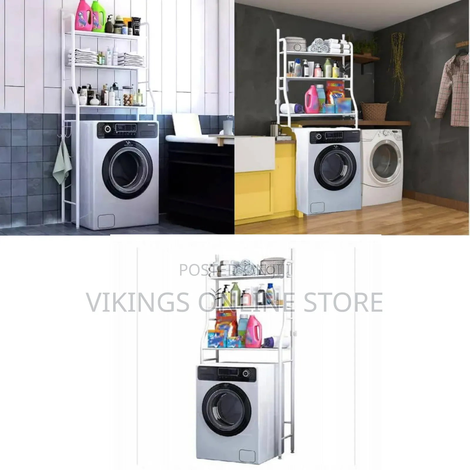 3 Layer Metal Washing Machine Storage Shelf Rack,Space Saver Organizer