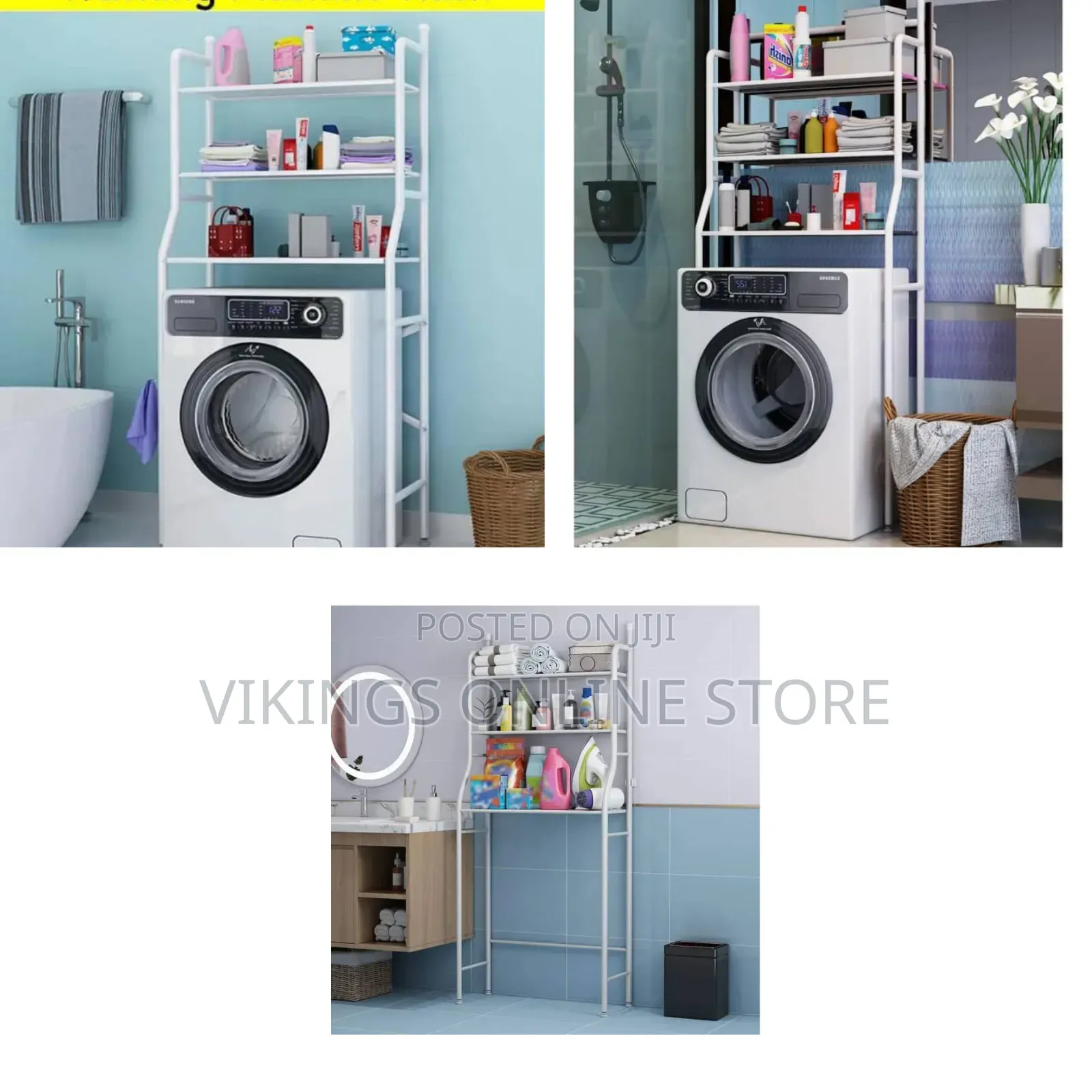 3 Layer Metal Washing Machine Storage Shelf Rack,Space Saver Organizer