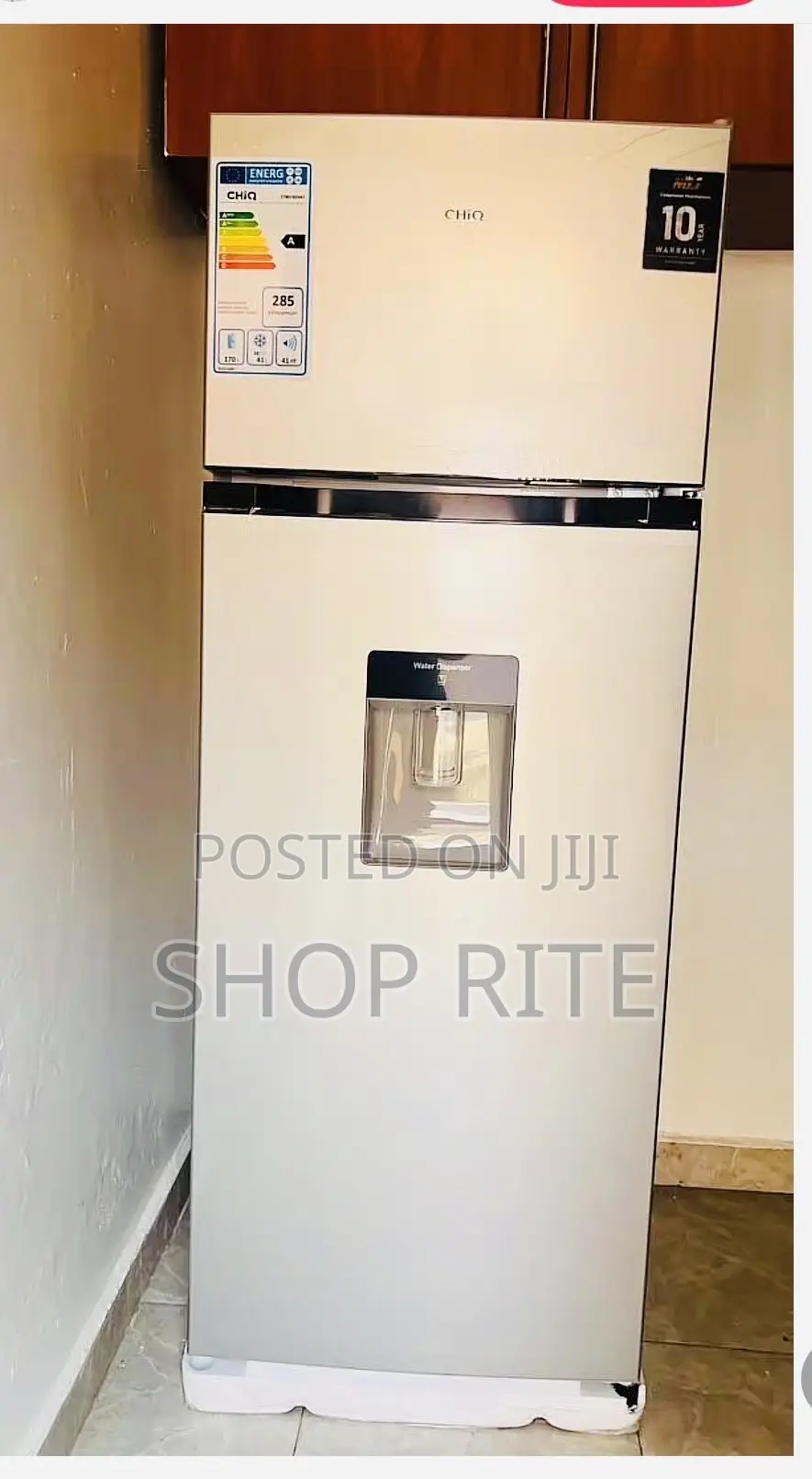 Chiq 270l Refrigerator Double Door With Dispenser Original
