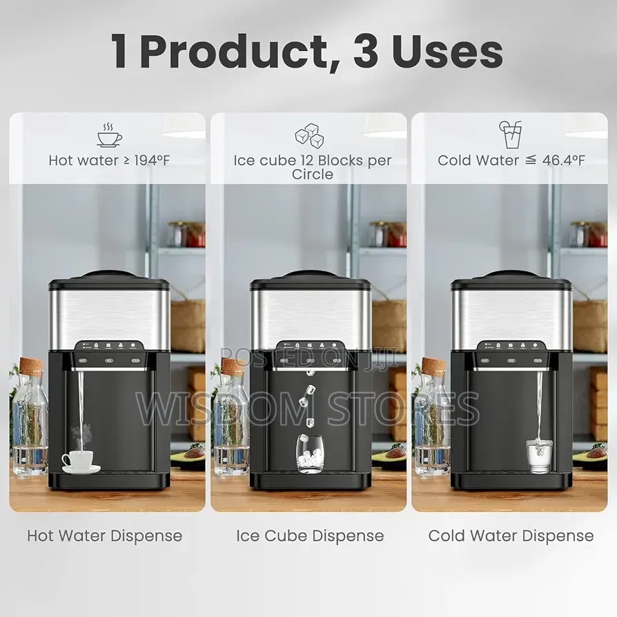 Water Cooler Dispenser With Ice Maker 3 in 1