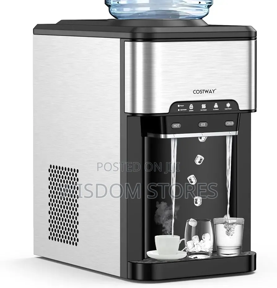 3-in-1 Portable Hot Cold Water Cooler With 48lbs/24h Ice Machine