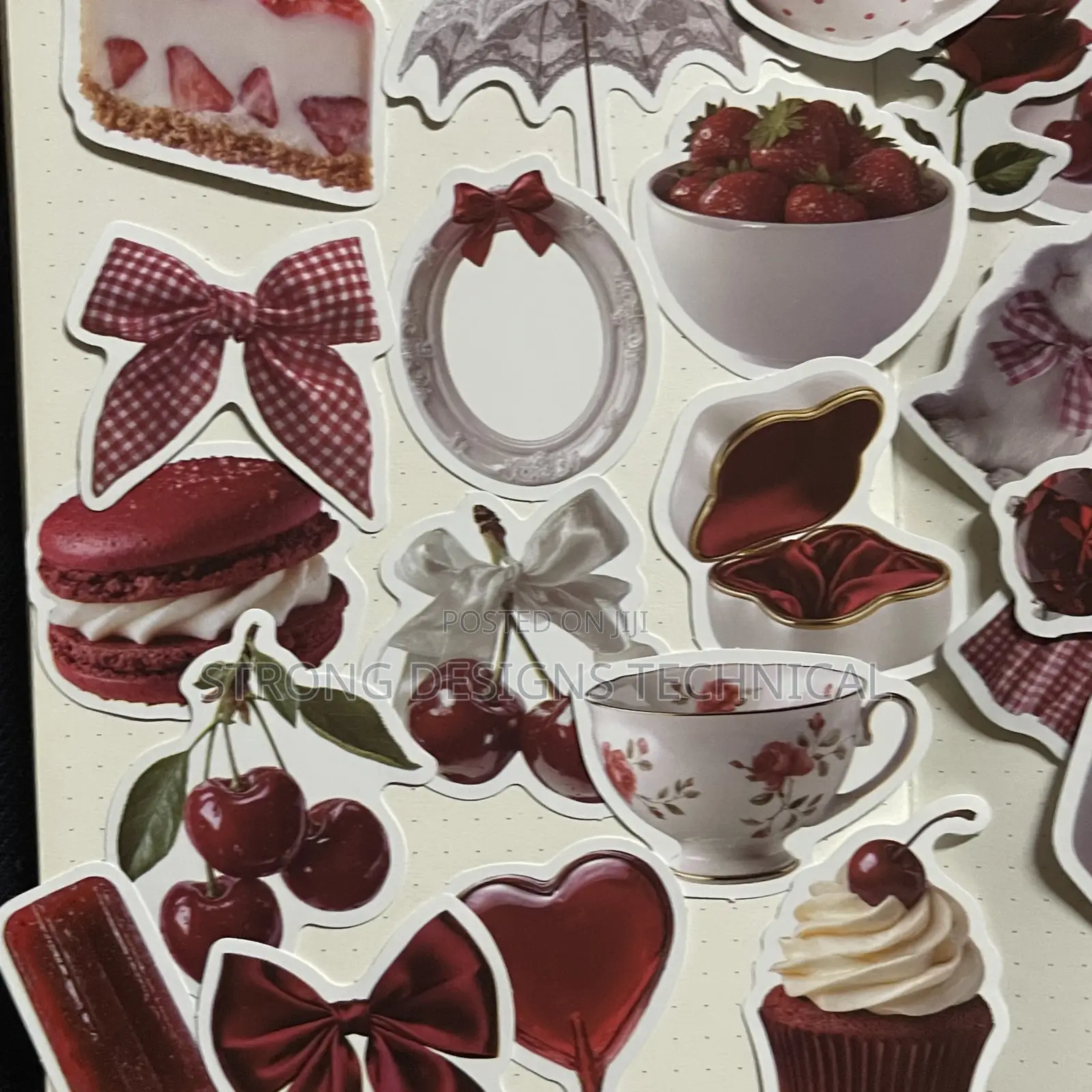 Cherry Red Aesthetic Laptop Stickers