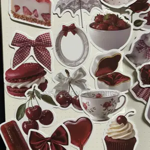Cherry Red Aesthetic Laptop Stickers