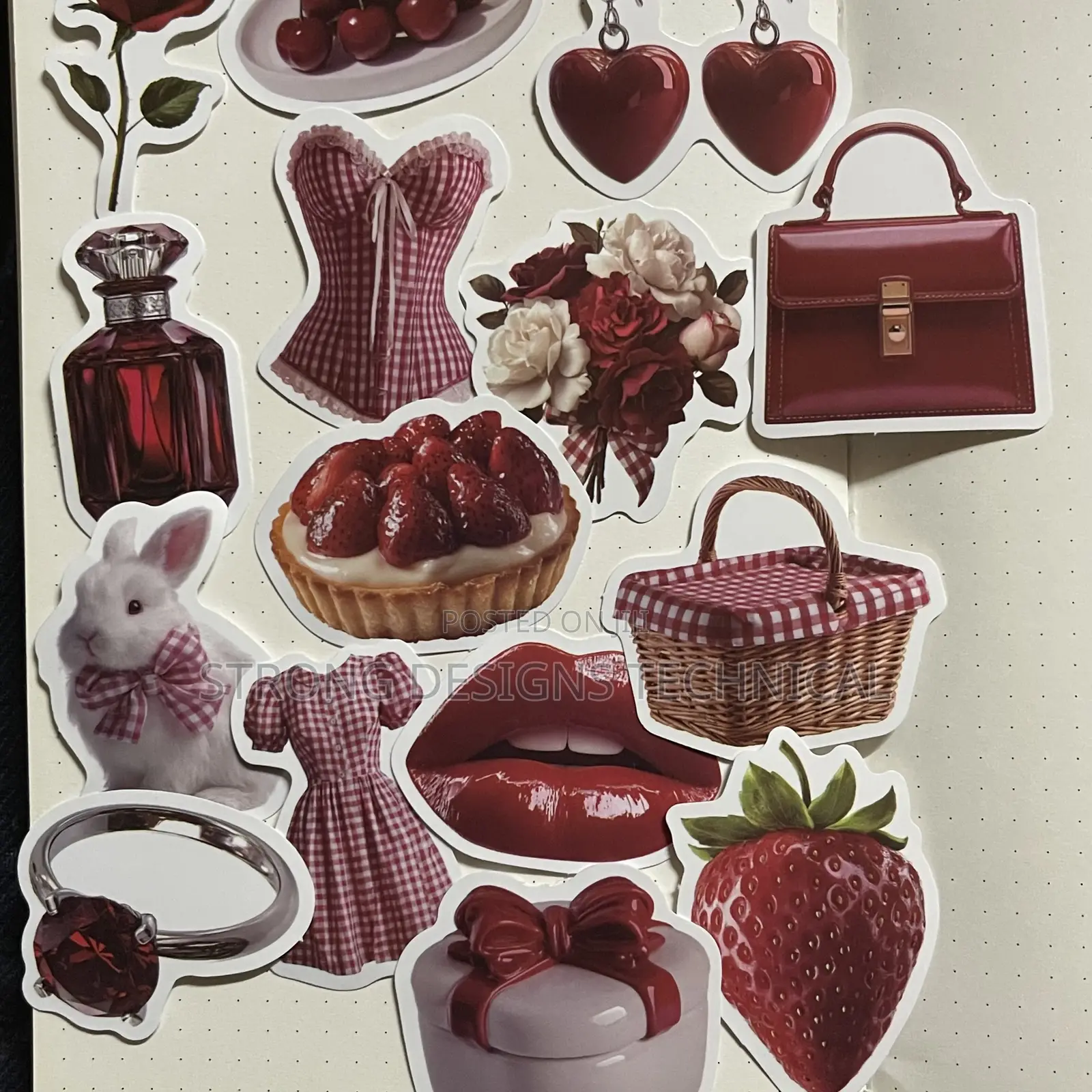 Cherry Red Aesthetic Laptop Stickers