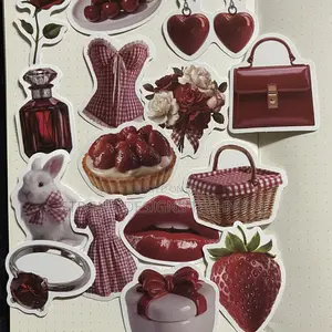 Cherry Red Aesthetic Laptop Stickers