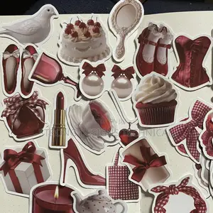 Cherry Red Aesthetic Laptop Stickers